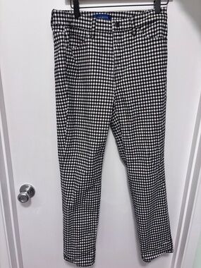 Talbots Black & White Gingham Pants, Cotton Stretch — 6 Petite / Short